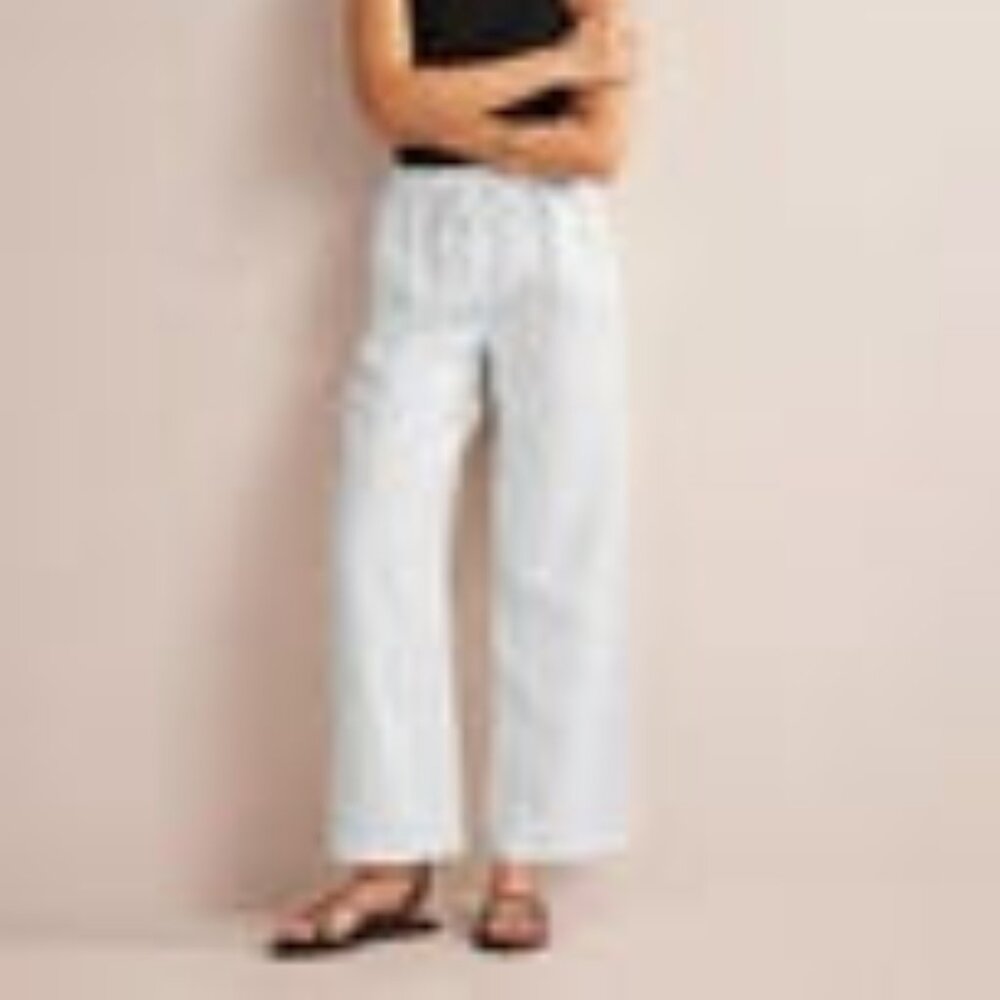 Boden White Linen Pant